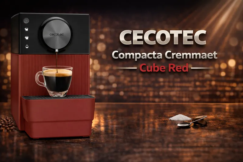 cecotec cafetera superautomática compacta cremmaet cube red