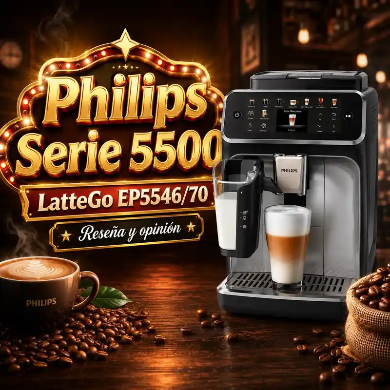 Análisis, reseña, review Philips Serie 5500 LatteGo EP5546 70