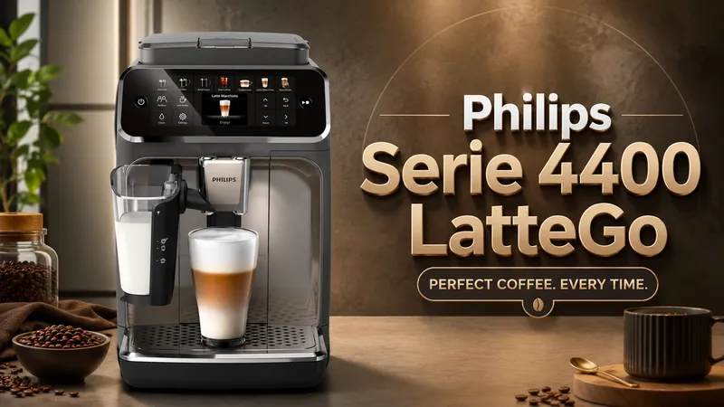 Philips Serie 4400 LatteGo, cafetera superautomática con sistema LatteGo y bebidas automáticas