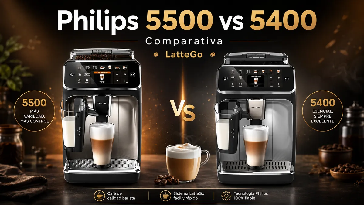 Comparativa Philips Serie 5500 vs Serie 5400 LatteGo