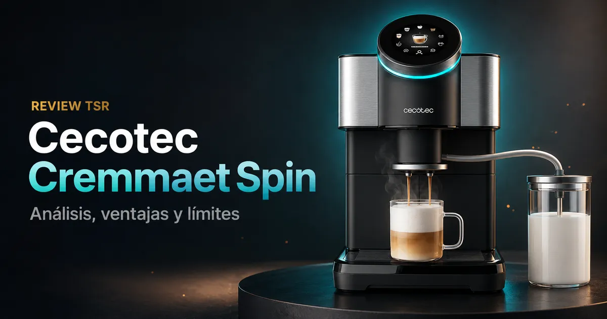 Cecotec Cremmaet Spin, cafetera superautomática con pantalla circular y sistema automático de leche