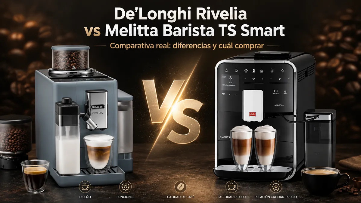 Comparativa De’Longhi Rivelia vs Melitta Barista TS Smart con sus principales diferencias de uso