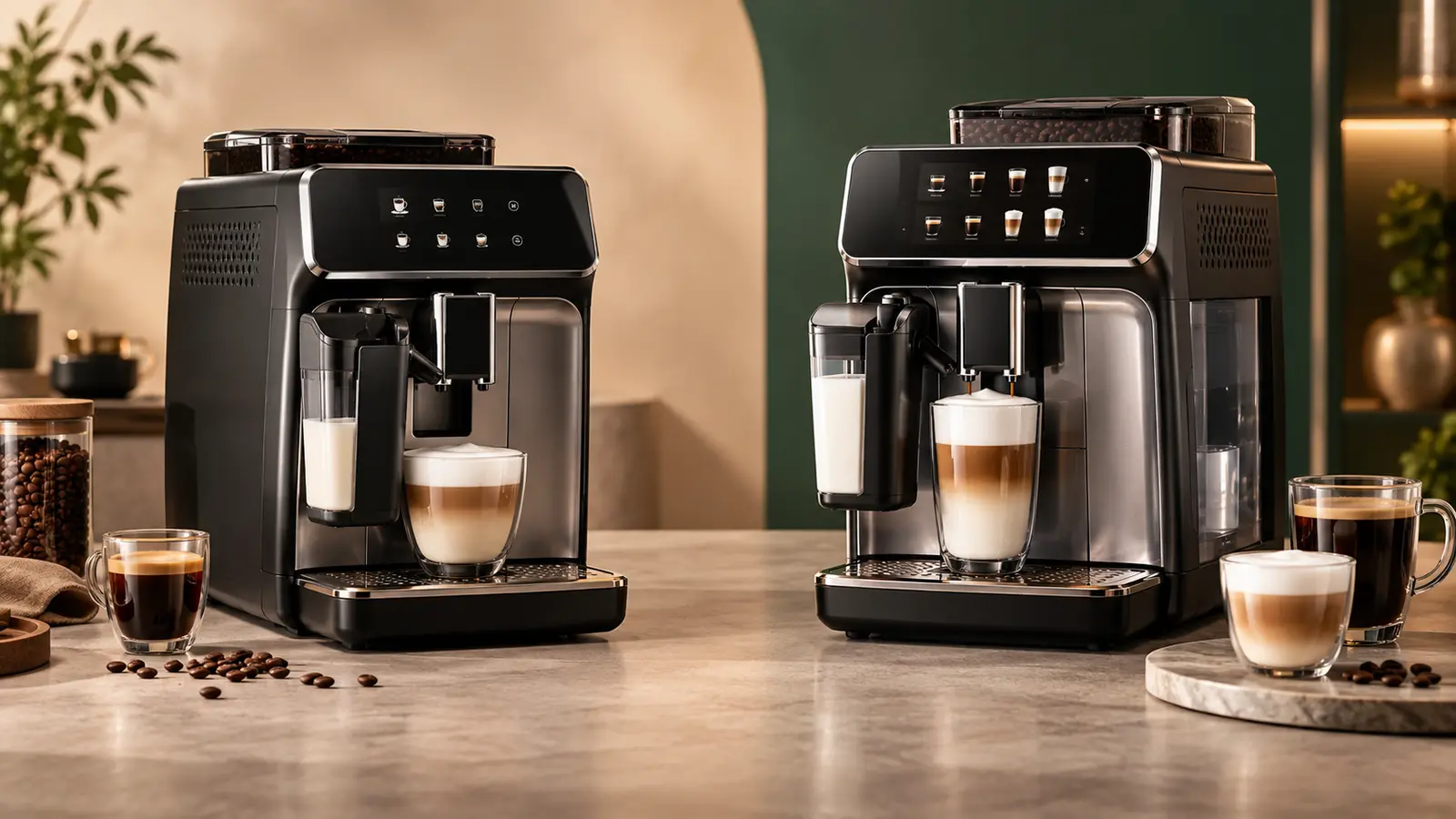 Comparativa de las cafeteras superautomáticas Philips 3300 y Philips 5400